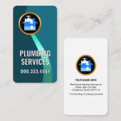 Classy Trendy Blue Water Curve 名刺 (正面/裏面)