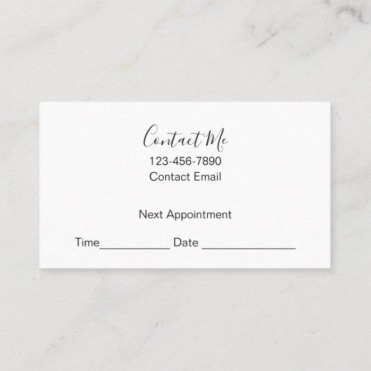 Classy Trendy Hairstylist Glitzy Appointment Cards 名刺 (裏面)