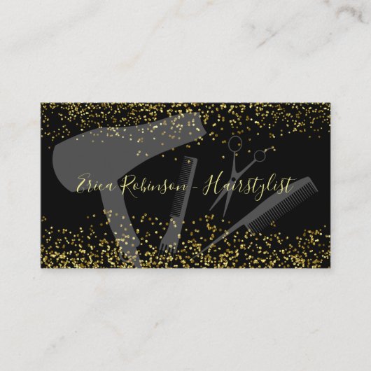 Classy Trendy Hairstylist Glitzy Appointment Cards 名刺 (正面)