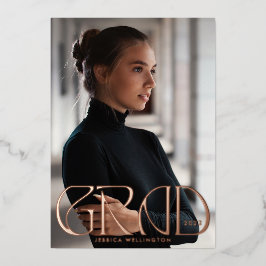 Classy Tyopgraphyモダン大学院写真2023 箔招待状