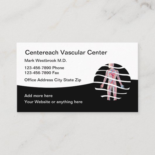 Classy Vascular Vein Care Appointment Cards 名刺 (正面)