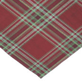 Classy Vintage Red Green Textured Tartan Plaid  ショートテーブルランナー (コーナー)