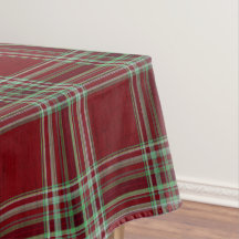 Classy Vintage Red Green Textured Tartan Plaid 