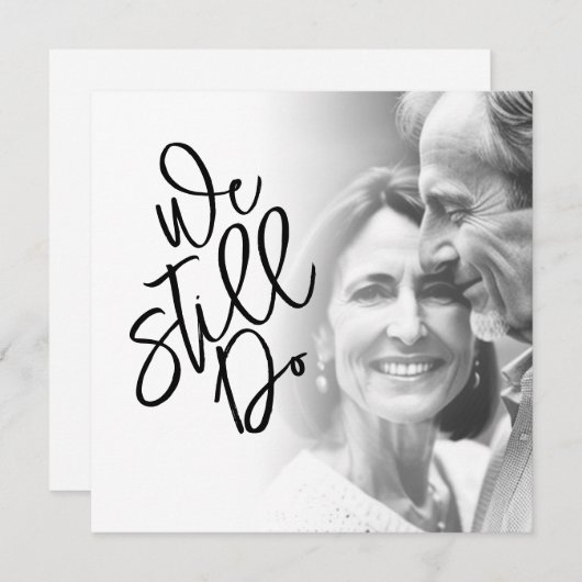 Classy Weはまだ誓いを更新パーティー写真を行う 招待状 (正面/裏面)