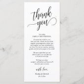 Classy Wedding Dinner Place Setting Thank You Card プログラム (正面)