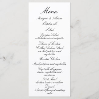 Classy Wedding Menu メニュー