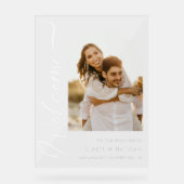 Classy Welcome to the Wedding Custom Photo Sign  アクリルサイン (正面)