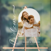 Classy Welcome to the Wedding Custom Photo Sign  アクリルサイン (ニュートラル)