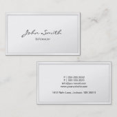 Classy White 縁ど DJ Music Business Card 名刺 (正面/裏面)