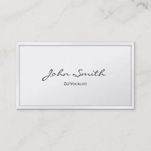 Classy White 縁ど DJ Music Business Card 名刺