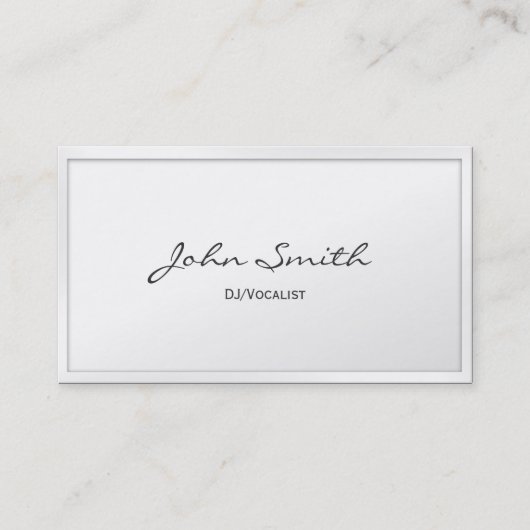 Classy White 縁ど DJ Music Business Card 名刺 (正面)