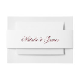 Classy White Burgundy Old Money Fancy Wedding 招待状ベリーバンド