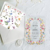 Classy Wildflower Garden Monogram Wedding アクリル招待状
