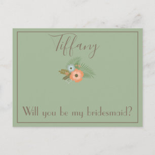 Classy Will Be My bridesmaidフローラ ポストカード