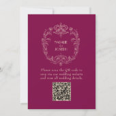 Classy Wine Beige Old Money Luxury QR Code Wedding 招待状 (裏面)