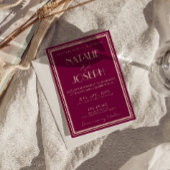 Classy Wine Old Money Luxury Retro Photo Wedding 招待状