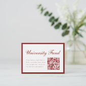 Classy Wine Red University Fund QR Code Graduation エンクロージャーカード (スタンド正面)