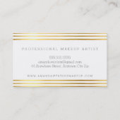 CLASYモダンパタストライプーン金ゴールドフォイルのロゴバッジ 名刺 (裏面)