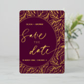 Clasy モダンエレガント離れPhoto日付の保存 箔招待状 (立ち正面)