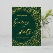 Clasy モダンエレガント離れPhoto日付の保存 箔招待状 (立ち正面)