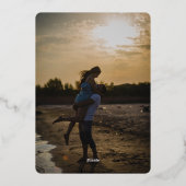 Clasy モダンエレガント離れPhoto日付の保存 箔招待状 (裏面)