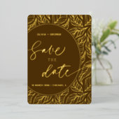 Clasy モダンエレガント離れPhoto日付の保存 箔招待状 (立ち正面)