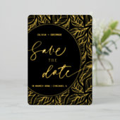 Clasy モダンエレガント離れPhoto日付の保存 箔招待状 (立ち正面)