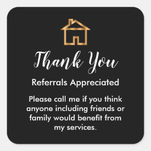 Clasy 実在 Estate Agent Referral Thank You スクエアシール