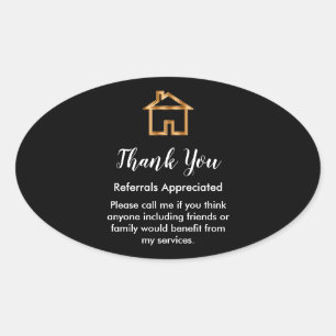 Clasy 実在 Estate Agent Referral Thank You 楕円形シール