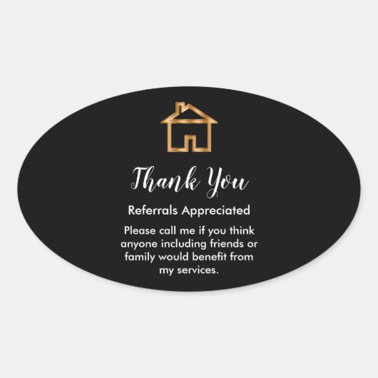 Clasy 実在 Estate Agent Referral Thank You 楕円形シール (正面)