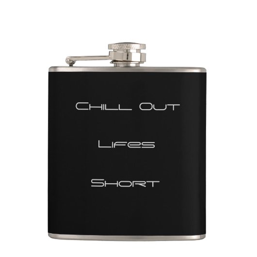 Clasy Blackと"Chill Out"文字>スキットル フラスク (正面)