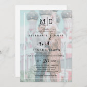 Clasy Black & White Vellumエフェクト写真結婚の種類 招待状 (正面/裏面)