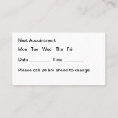 Clasy Budget歯科医アポイントメント名刺 名刺 (裏面)