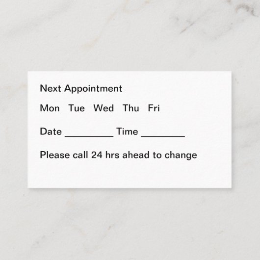 Clasy Budget歯科医アポイントメント名刺 名刺 (裏面)