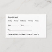 Clasy Budget歯科医アポイントメント名刺 名刺 (裏面)