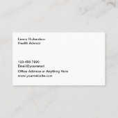 Clasy Health Insurance Advisorの名刺 名刺 (裏面)