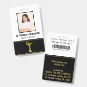 Clasy Snake Medical Bowl Jeifia金ゴールド写真ID バッジ (Front & Back)