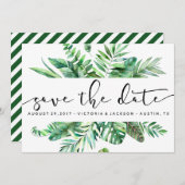 Clasy Water色のトロピカルリーフは日付を保存 セーブザデート (正面/裏面)