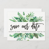 Clasy Water色のトロピカル離れ救の日付v2 案内ポストカード (正面/裏面)