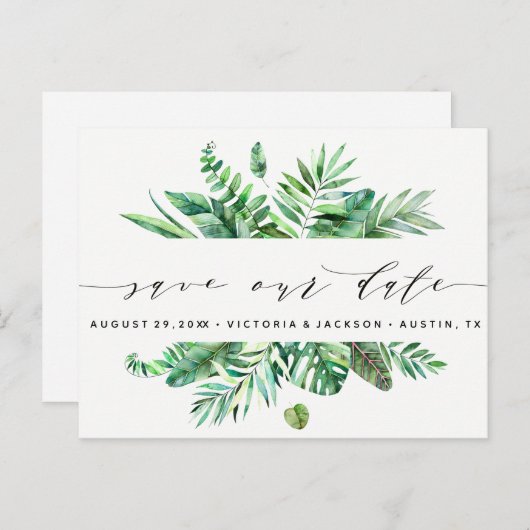 Clasy Water色のトロピカル離れ救の日付v3 案内ポストカード (正面/裏面)