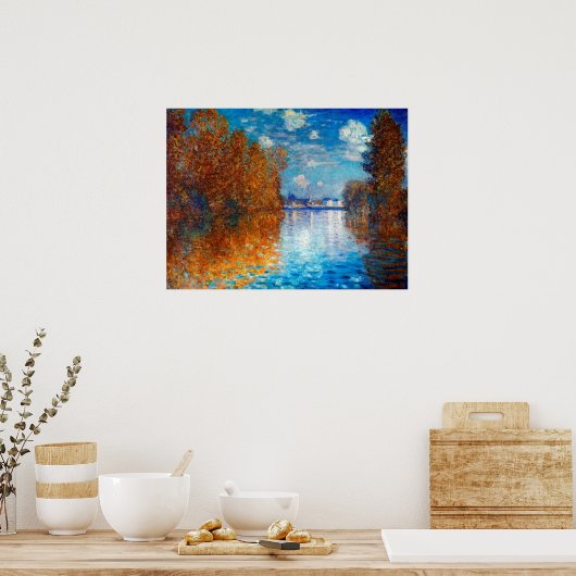 Claude Monetによるアルジェンティーユの秋の効果 ポスター (キッチン)