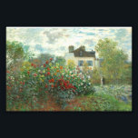 Claude Monetによるアルゼンテイユのアーティストガーデン フォトプリント<br><div class="desc">1873年のアルゼンチュイルのアーティストガーデン絵画は、クロード・モネの作品で、白い家の前に囲まれた庭の大部分を埋め尽くす花の茂み、おそらくバラのバンクを特徴としている。バラには赤、黄淡い色の色、錆びオレンジ、シェルピンクの赤いカニとストロークを、緑にはケリー、ティール（緑がかった色）、森の緑を使用してシーンを作成する。花の雲は組成の離れ2/3の大部分を占め、シャムロックとモスグリーンとデルフィニウムブルーのカニは草や他の植物を指しのまわりにている。バラの右側には、カップルが遠くのフェンスの近くを歩く。私の素晴らしアートイメージは公共ギャラリーから調達され、高品質のプリントを提供するために高解像度で最適化される。</div>