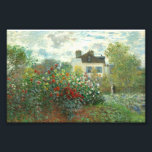 Claude Monetによるアルゼンテイユのアーティストガーデン フォトプリント<br><div class="desc">1873年のアルゼンチュイルのアーティストガーデン絵画は、クロード・モネの作品で、白い家の前に囲まれた庭の大部分を埋め尽くす花の茂み、おそらくバラのバンクを特徴としている。バラには赤、黄淡い色の色、錆びオレンジ、シェルピンクの赤いカニとストロークを、緑にはケリー、ティール（緑がかった色）、森の緑を使用してシーンを作成する。花の雲は組成の離れ2/3の大部分を占め、シャムロックとモスグリーンとデルフィニウムブルーのカニは草や他の植物を指しのまわりにている。バラの右側には、カップルが遠くのフェンスの近くを歩く。私の素晴らしアートイメージは公共ギャラリーから調達され、高品質のプリントを提供するために高解像度で最適化される。</div>