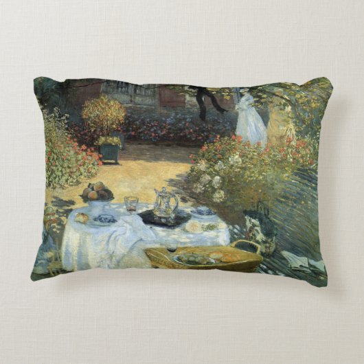 Claude Monetによる昼食会、ヴィンテージ印象派 アクセントクッション (裏面)