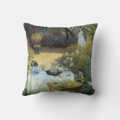 Claude Monetによる昼食会、ヴィンテージ印象派 クッション (裏面)