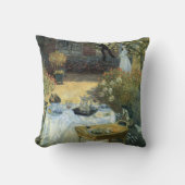 Claude Monetによる昼食会、ヴィンテージ印象派 クッション (正面)