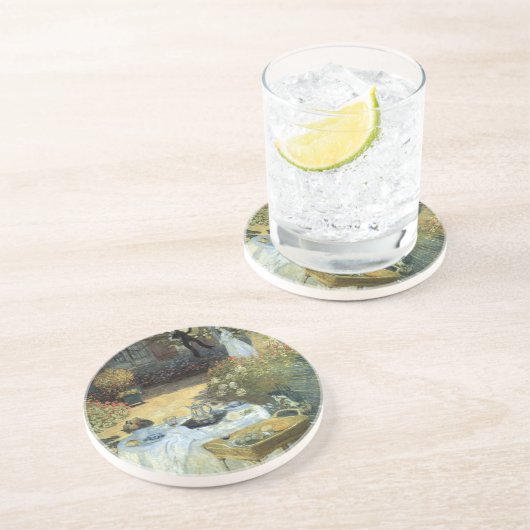 Claude Monetによる昼食会、ヴィンテージ印象派 コースター (側面)