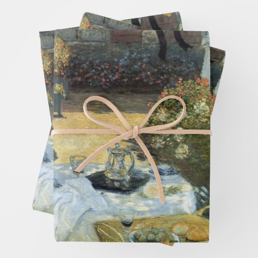 Claude Monetによる昼食会、ヴィンテージ印象派 ラッピングペーパーシート (インサイチュ)