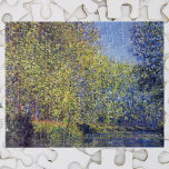 Claude Monetの近くのエプテ川で曲げる ジグソーパズル<br><div class="desc">Bend in Epte River near Giverny (1888) by Claude Monetは、美しい晴れた日にフランスのノルマンディにあるエプテ川の岸に木を植えたヴィンテージ印象派のアート絵画自然の作品である。アーティストについて：クロード・モネ(1840-1926)は印象派の運動の創始者であフランスのり絵画、その絵画の大部分は「空中に浮かぶ」（野外に浮かぶ）スタイル印象派の風景である。</div>