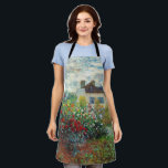 Claude Monet – アルジェンテウイルのアーティストガーデン エプロン<br><div class="desc">アルゼンチュイルのアーティストガーデン/ダリアと庭園の一角 – クロード・モネ，キャンバス上の油,  1873</div>